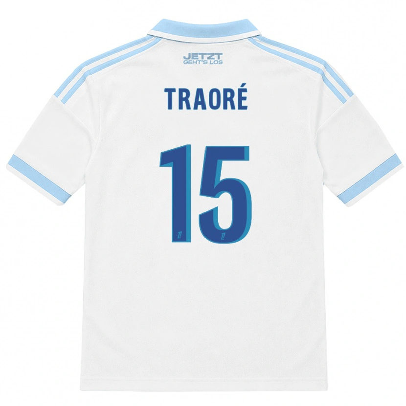 Danxen Uomo Maglia Erwan Traoré #15 Azzurro Chiaro Bianco Rosso Kit Gara Away 2026/27 Maglietta