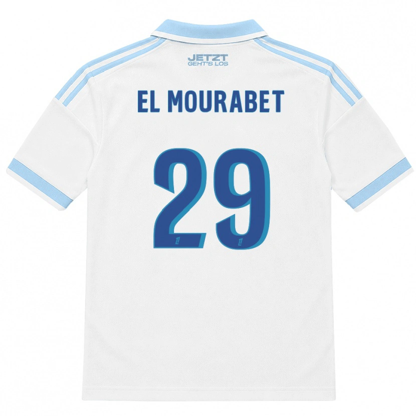 Danxen Uomo Maglia Samir El Mourabet #29 Azzurro Chiaro Bianco Rosso Kit Gara Away 2026/27 Maglietta
