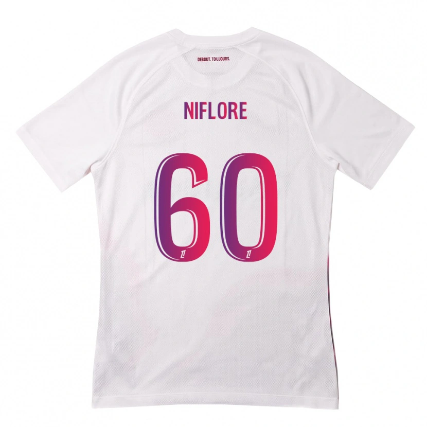 Danxen Uomo Maglia Mathys Niflore #60 Bianco Rosa Viola Kit Gara Away 2026/27 Maglietta