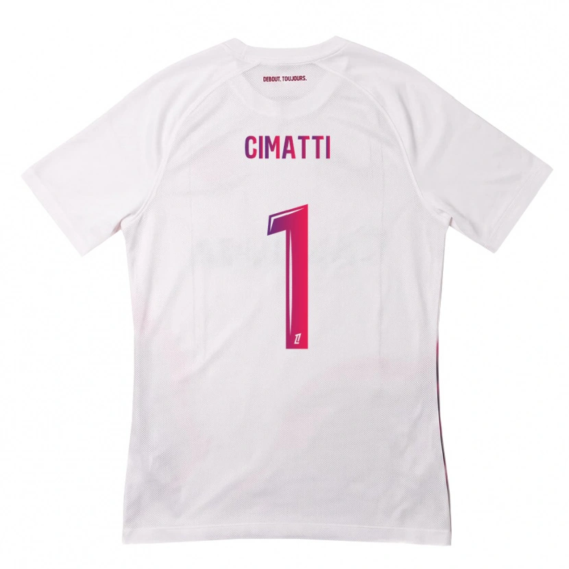Danxen Uomo Maglia Marie Cimatti #1 Bianco Rosa Viola Kit Gara Away 2026/27 Maglietta