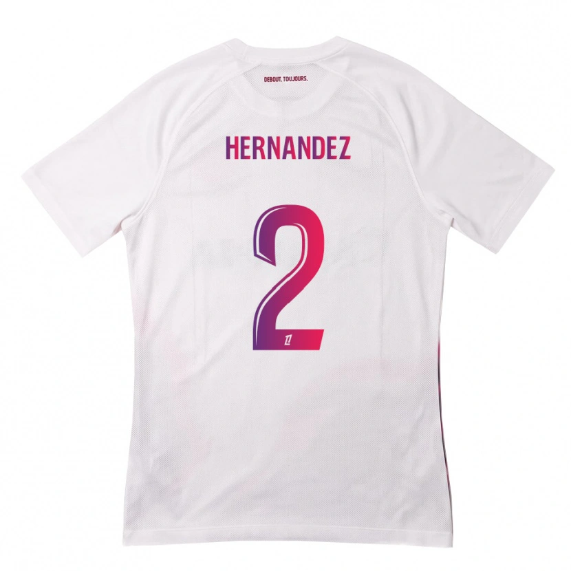 Danxen Uomo Maglia Lucie Hernandez #2 Bianco Rosa Viola Kit Gara Away 2026/27 Maglietta