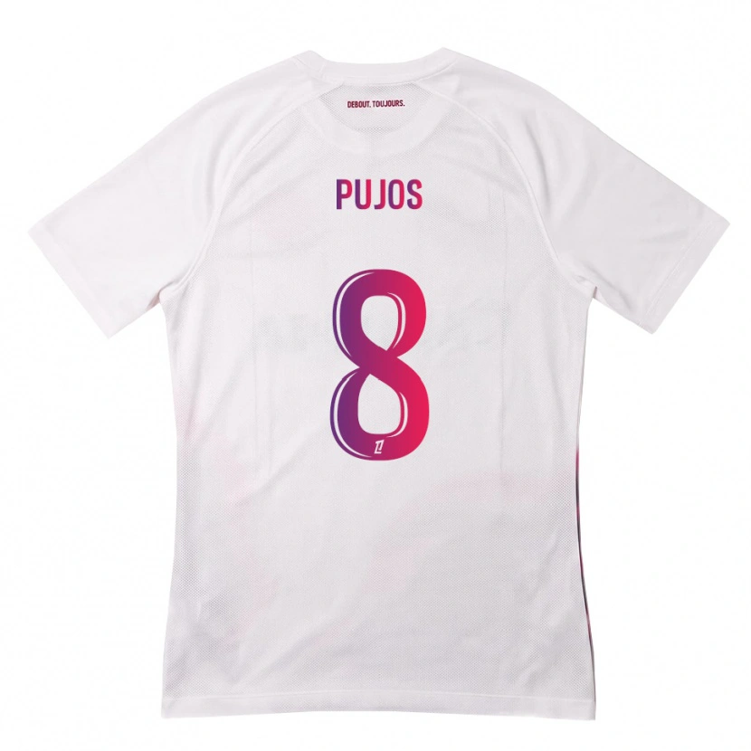 Danxen Uomo Maglia Lenny Pujos #8 Bianco Rosa Viola Kit Gara Away 2026/27 Maglietta