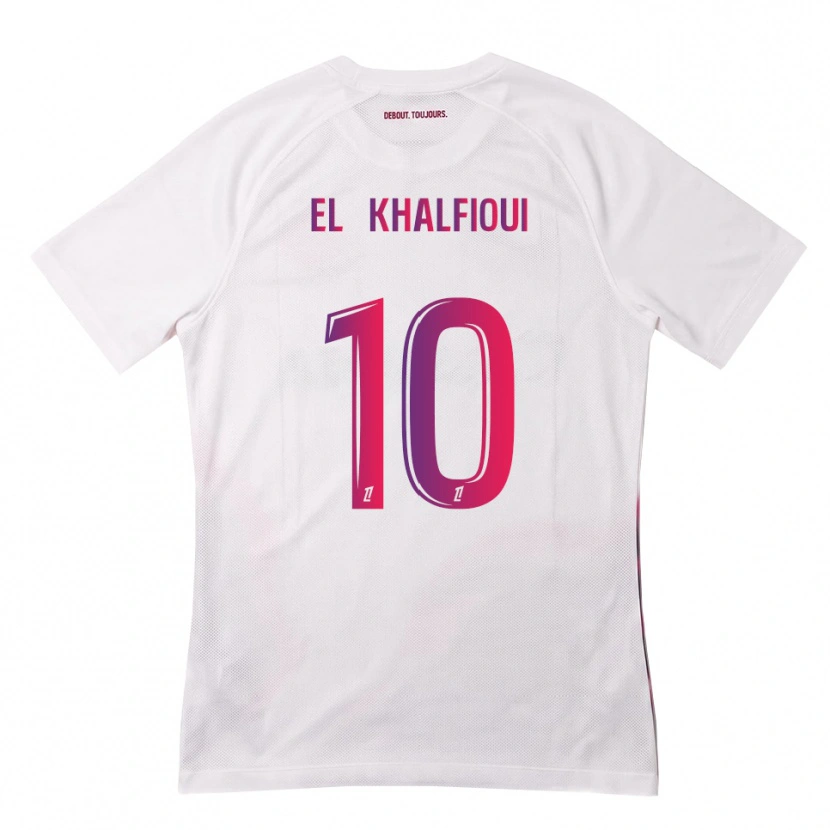 Danxen Uomo Maglia Zakari El Khalfioui #10 Bianco Rosa Viola Kit Gara Away 2026/27 Maglietta