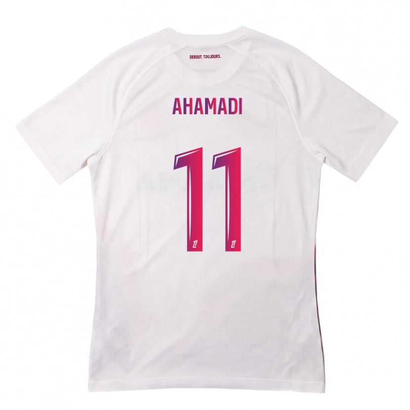 Danxen Uomo Maglia Isaack Ahamadi #11 Bianco Rosa Viola Kit Gara Away 2026/27 Maglietta