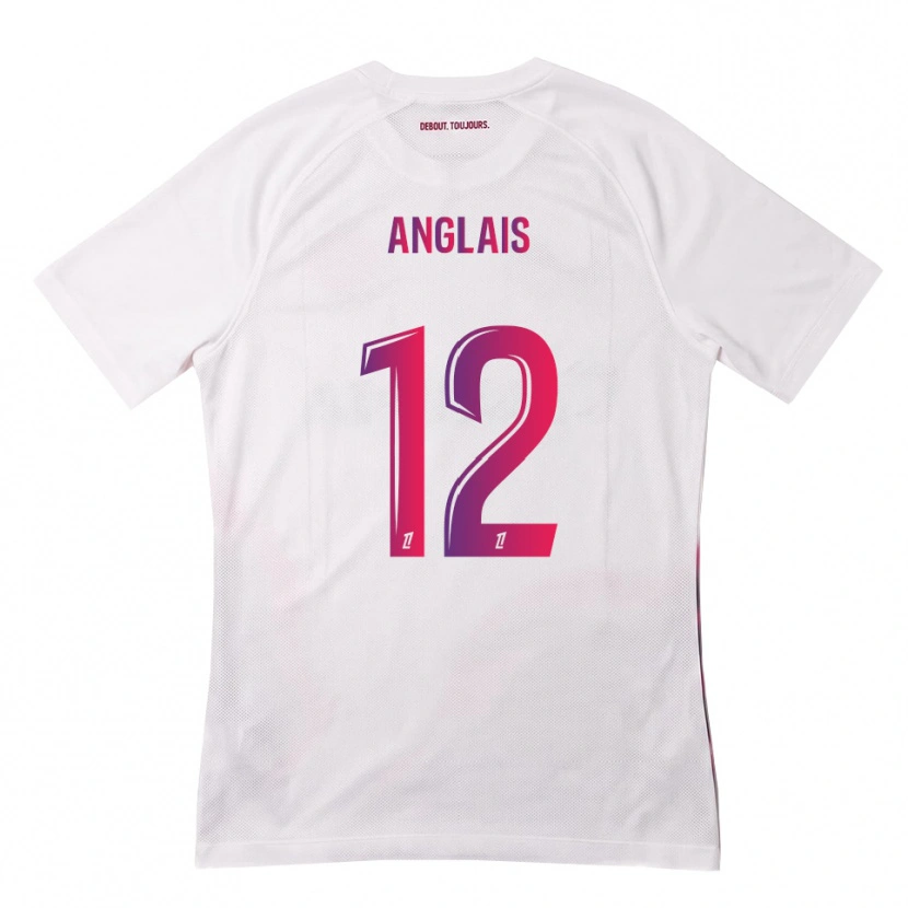 Danxen Uomo Maglia Anaëlle Anglais #12 Bianco Rosa Viola Kit Gara Away 2026/27 Maglietta