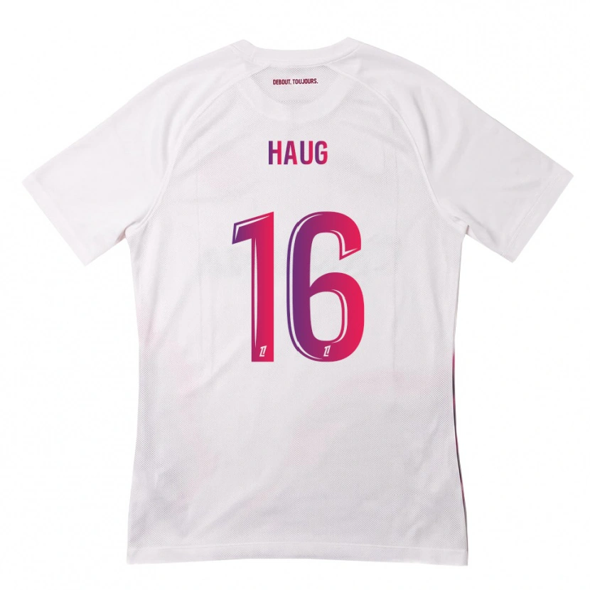 Danxen Uomo Maglia Kjetil Haug #16 Bianco Rosa Viola Kit Gara Away 2026/27 Maglietta