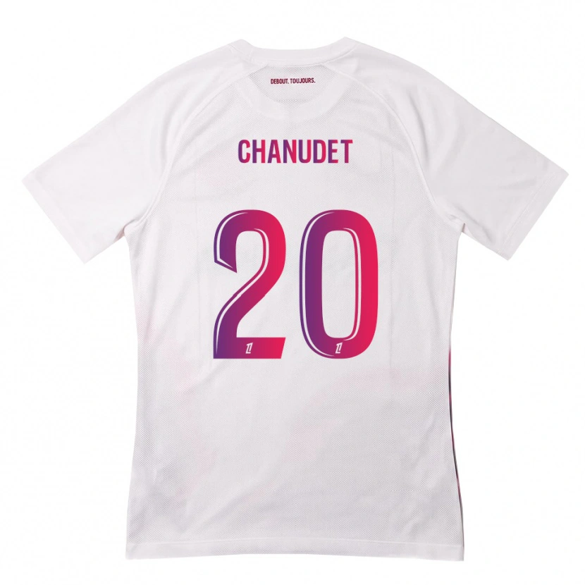 Danxen Uomo Maglia Coralie Chanudet #20 Bianco Rosa Viola Kit Gara Away 2026/27 Maglietta