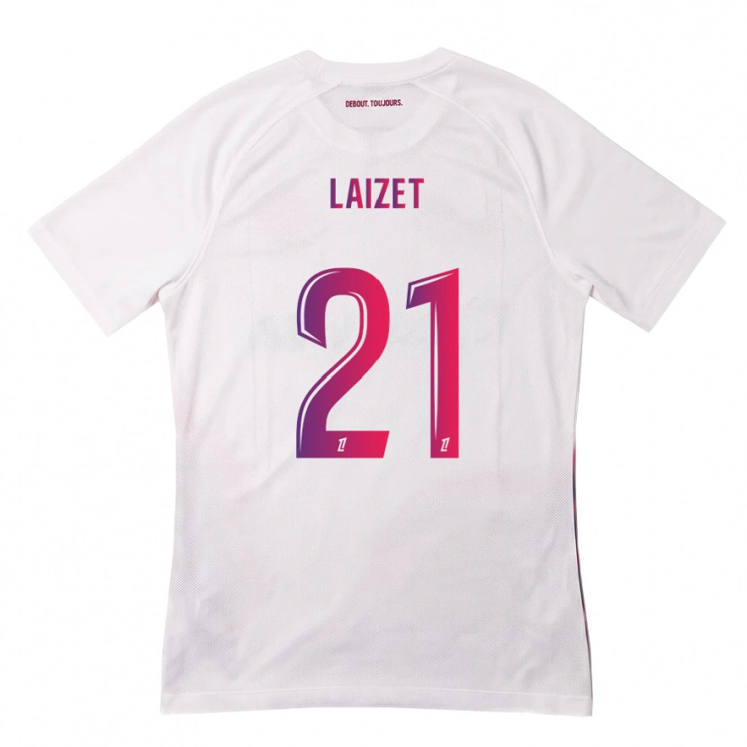 Danxen Uomo Maglia Emma Laizet #21 Bianco Rosa Viola Kit Gara Away 2026/27 Maglietta