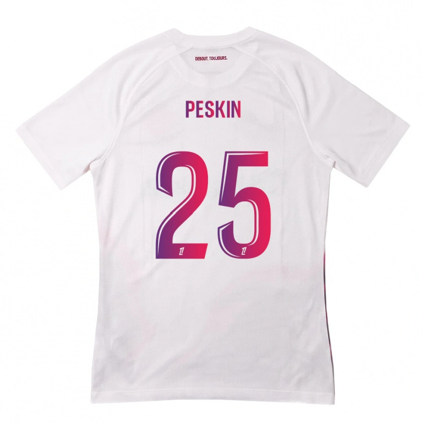 Danxen Uomo Maglia Kelso Peskin #25 Bianco Rosa Viola Kit Gara Away 2026/27 Maglietta