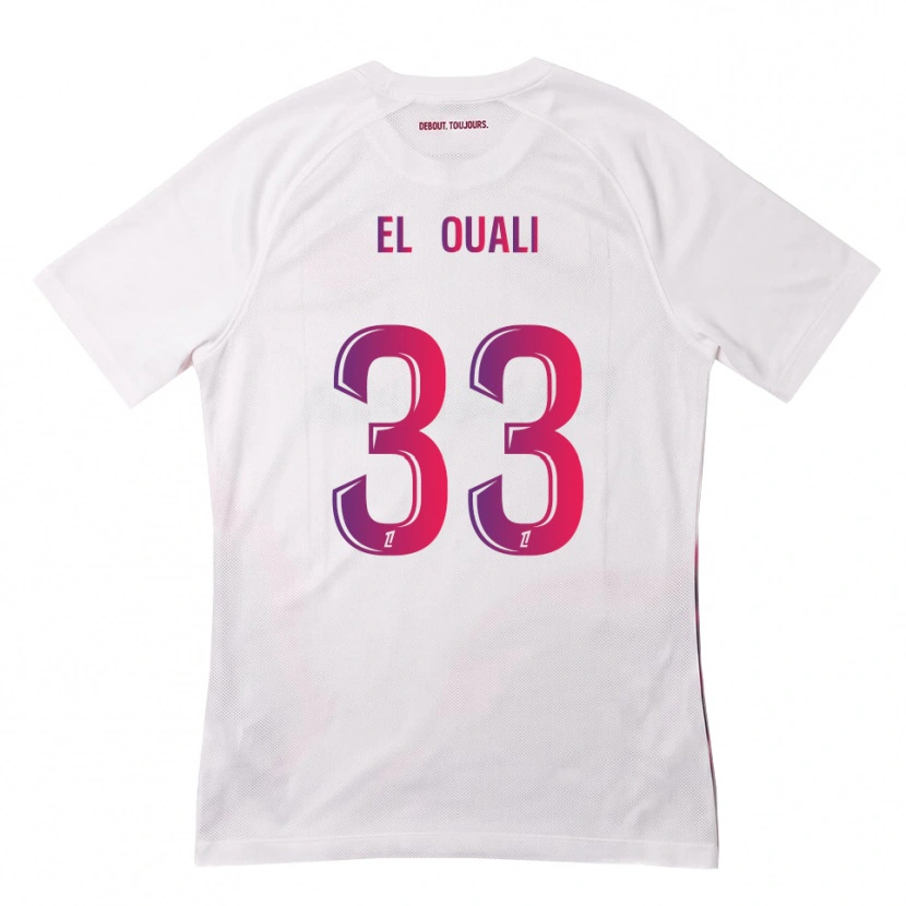 Danxen Uomo Maglia Adam El Ouali #33 Bianco Rosa Viola Kit Gara Away 2026/27 Maglietta