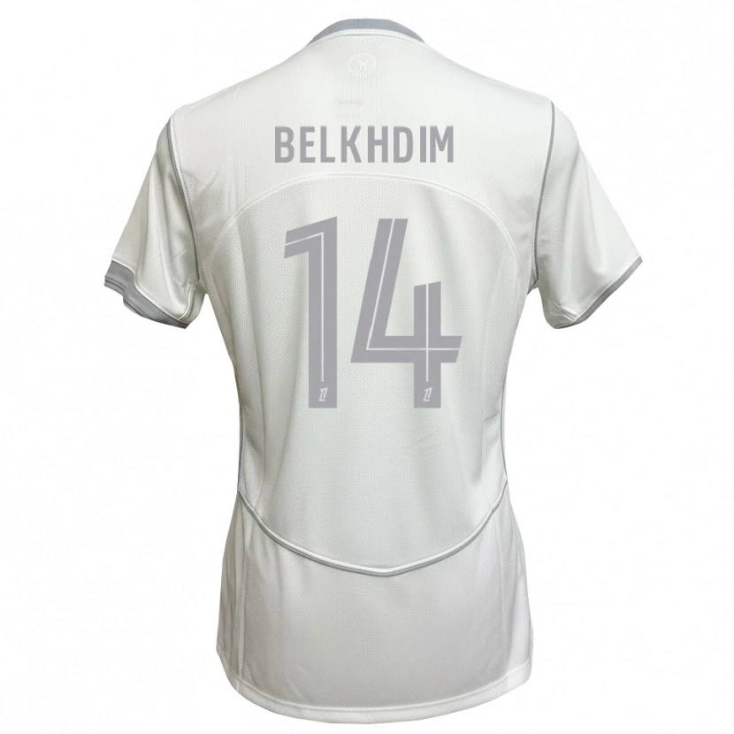 Danxen Uomo Maglia Yassin Belkhdim #14 Bianco Grigio Kit Gara Away 2026/27 Maglietta