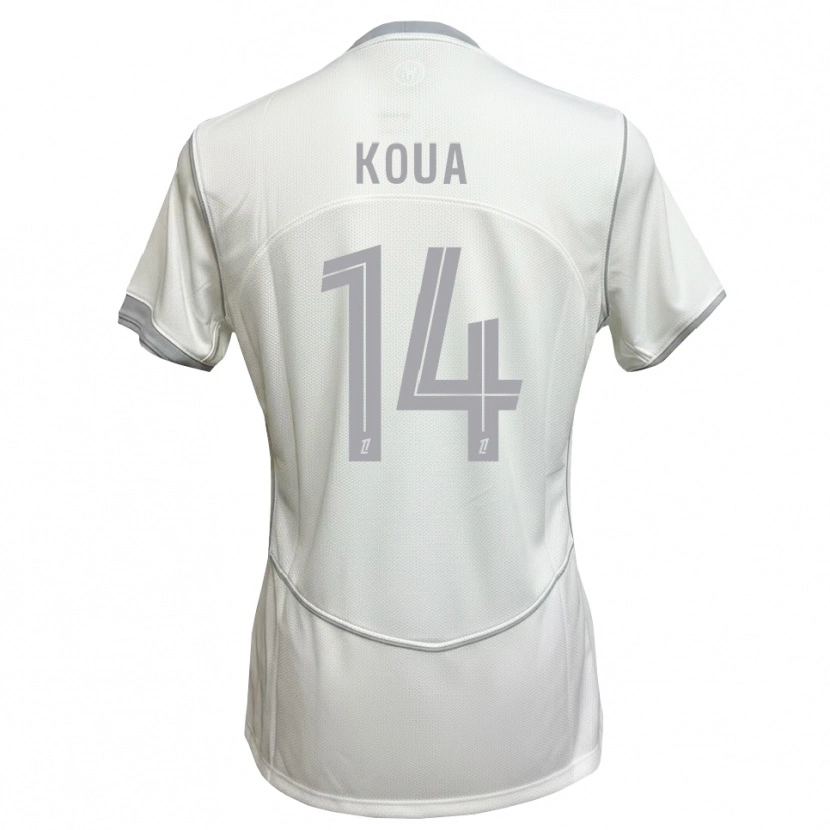 Danxen Uomo Maglia Moran Koua #14 Bianco Grigio Kit Gara Away 2026/27 Maglietta
