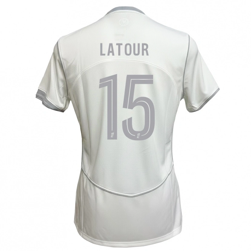Danxen Uomo Maglia Léo Latour #15 Bianco Grigio Kit Gara Away 2026/27 Maglietta