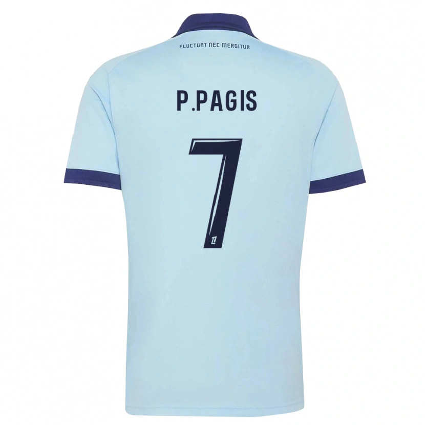 Danxen Uomo Maglia Pablo Pagis #7 Blu Fiordaliso Nero Kit Gara Away 2026/27 Maglietta