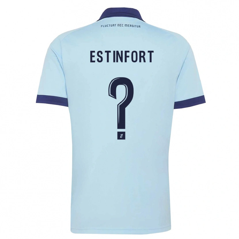 Danxen Uomo Maglia Adam Estinfort #0 Blu Fiordaliso Nero Kit Gara Away 2026/27 Maglietta