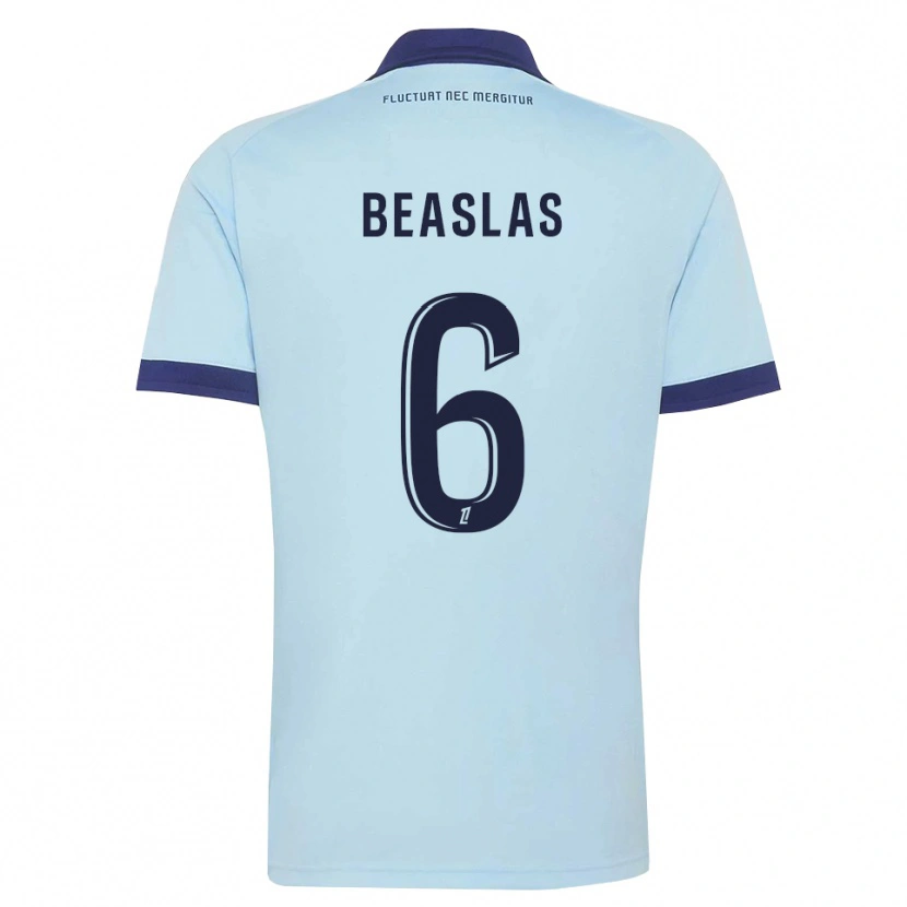 Danxen Uomo Maglia Matéo Beaslas #6 Blu Fiordaliso Nero Kit Gara Away 2026/27 Maglietta