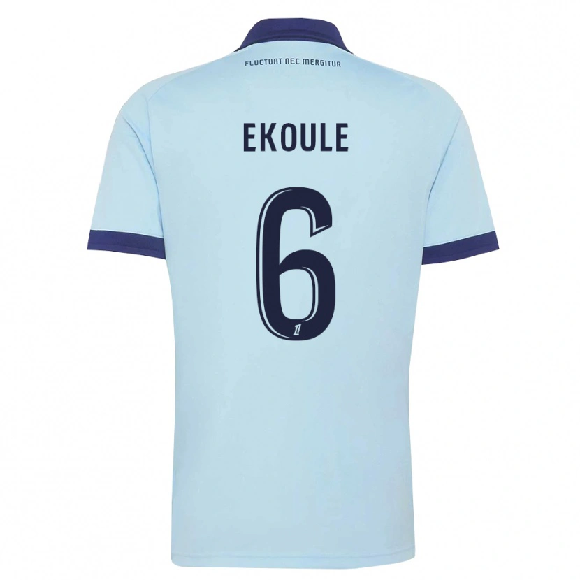 Danxen Uomo Maglia Lionel Ekoule #6 Blu Fiordaliso Nero Kit Gara Away 2026/27 Maglietta