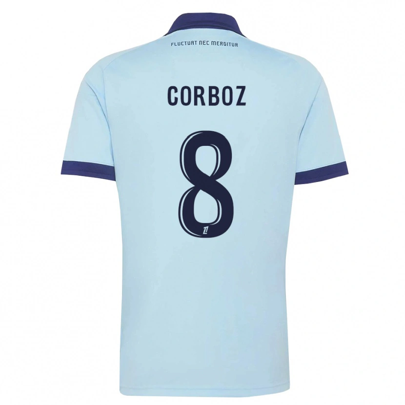 Danxen Uomo Maglia Daphné Corboz #8 Blu Fiordaliso Nero Kit Gara Away 2026/27 Maglietta