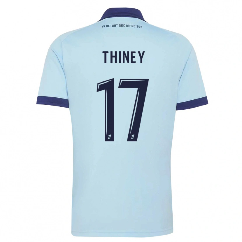 Danxen Uomo Maglia Gaëtane Thiney #17 Blu Fiordaliso Nero Kit Gara Away 2026/27 Maglietta