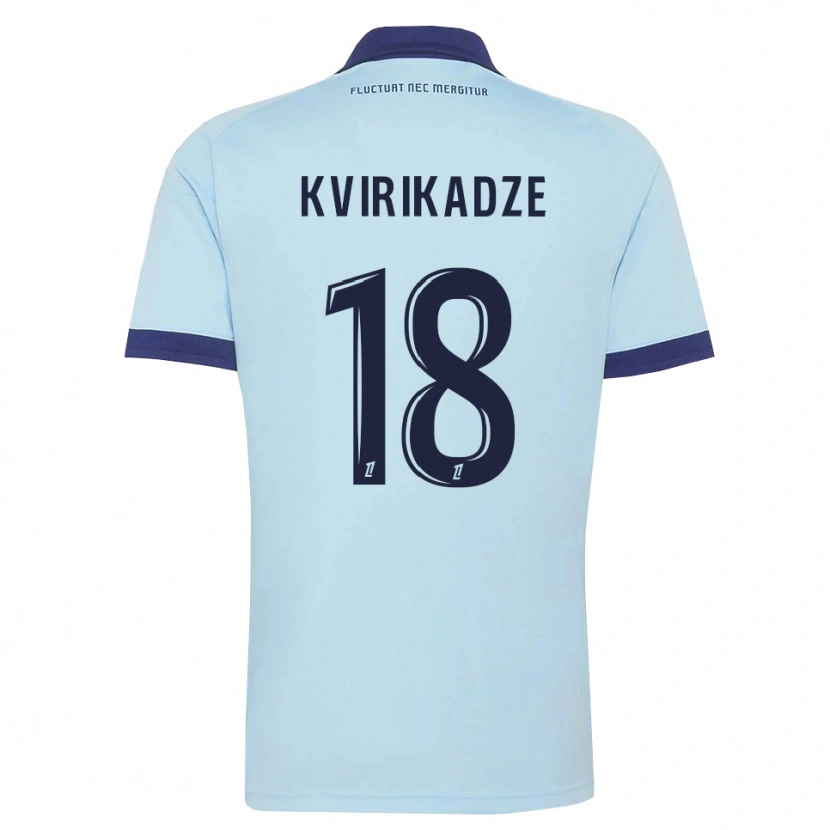 Danxen Uomo Maglia Andria Kvirikadze #18 Blu Fiordaliso Nero Kit Gara Away 2026/27 Maglietta