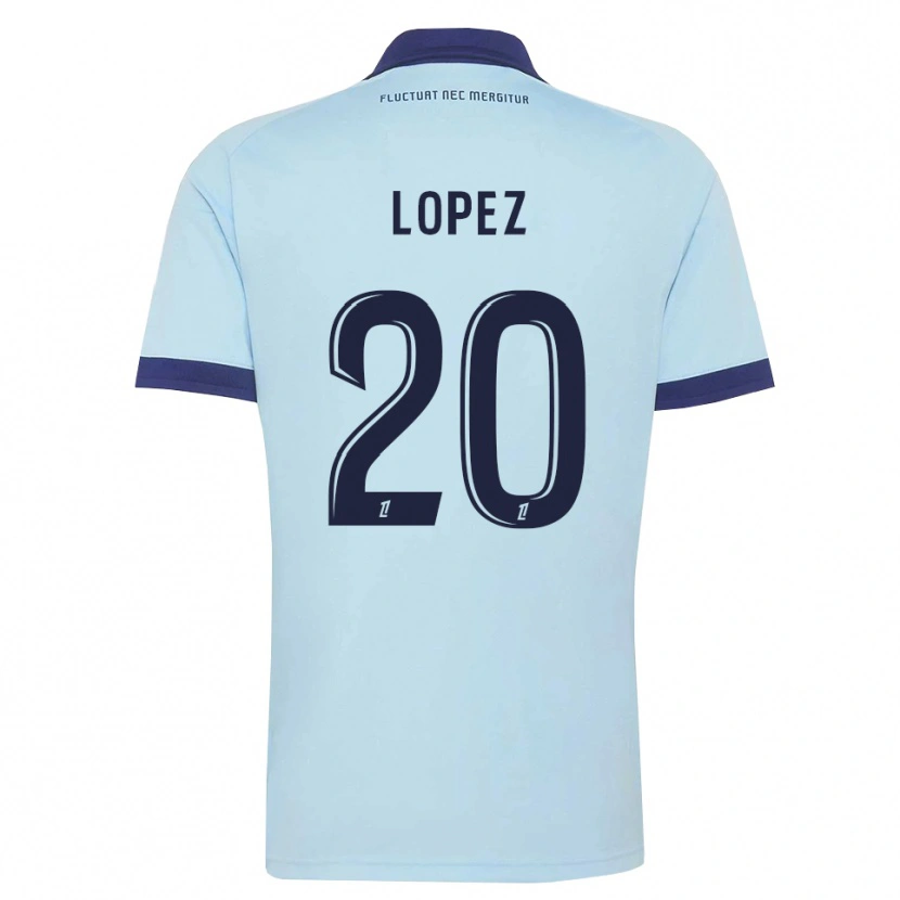 Danxen Uomo Maglia Julien Lopez #20 Blu Fiordaliso Nero Kit Gara Away 2026/27 Maglietta