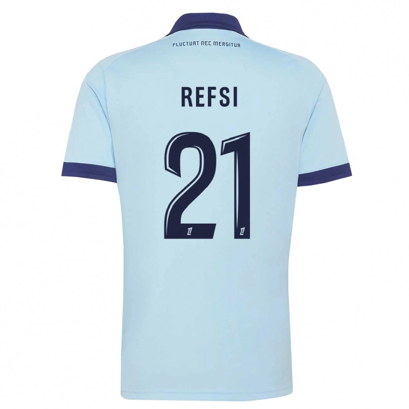 Danxen Uomo Maglia Ilian Refsi #21 Blu Fiordaliso Nero Kit Gara Away 2026/27 Maglietta