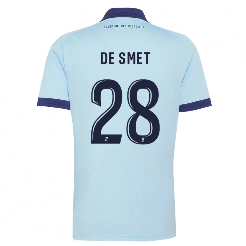 Danxen Uomo Maglia Thibault De Smet #28 Blu Fiordaliso Nero Kit Gara Away 2026/27 Maglietta