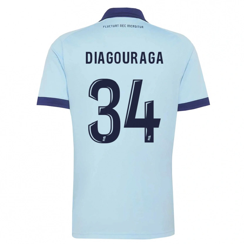 Danxen Uomo Maglia Djibril Diagouraga #34 Blu Fiordaliso Nero Kit Gara Away 2026/27 Maglietta