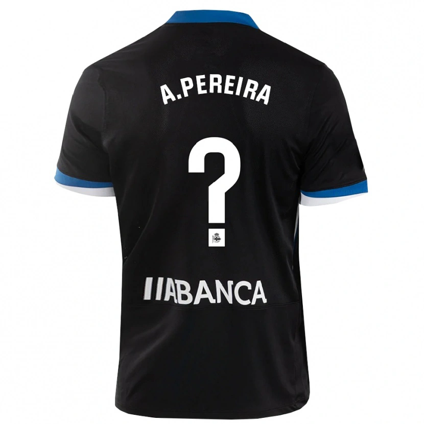 Danxen Uomo Maglia Alejandro Pereira #0 Nero Blu Bianco Kit Gara Away 2026/27 Maglietta