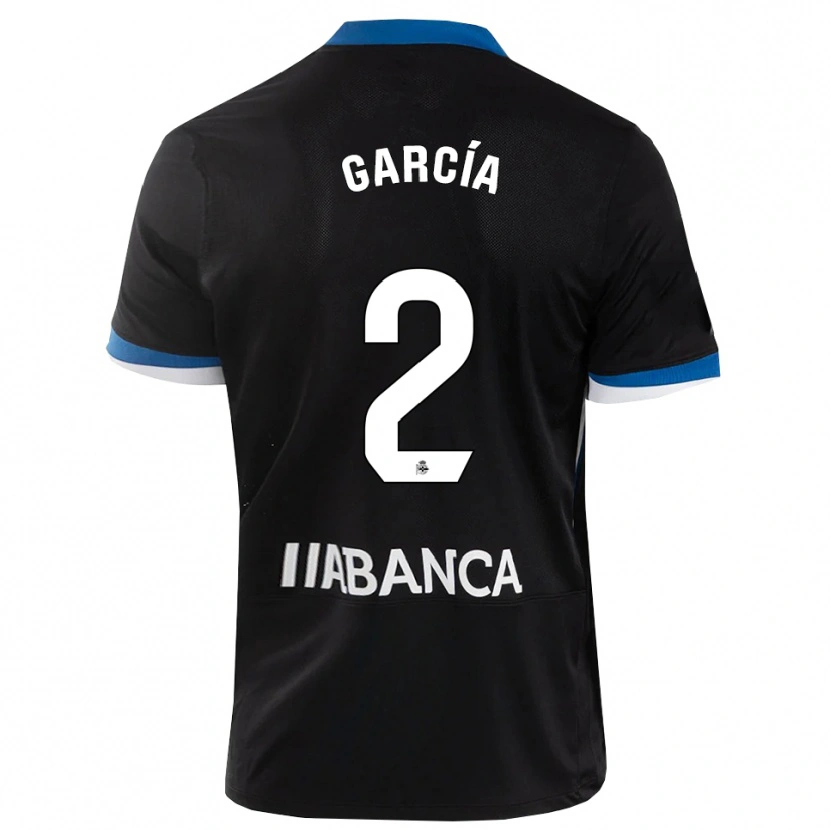 Danxen Uomo Maglia Pablo García #2 Nero Blu Bianco Kit Gara Away 2026/27 Maglietta