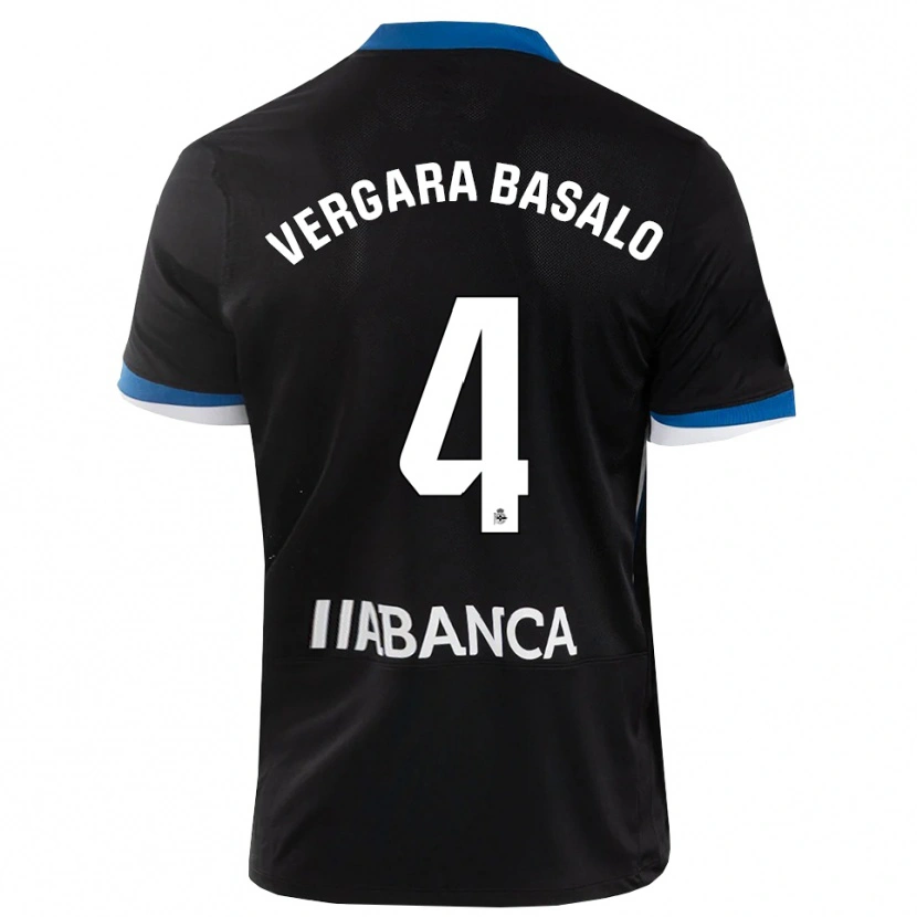 Danxen Uomo Maglia David Vergara #4 Nero Blu Bianco Kit Gara Away 2026/27 Maglietta