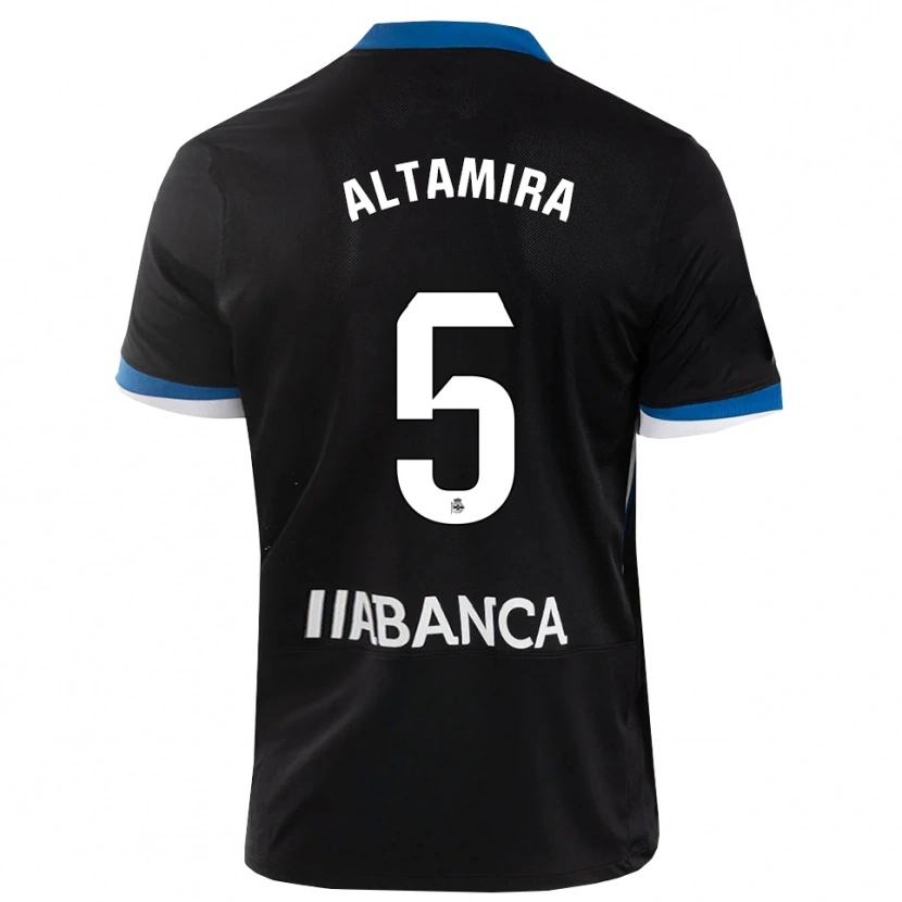 Danxen Uomo Maglia Inés Altamira #5 Nero Blu Bianco Kit Gara Away 2026/27 Maglietta