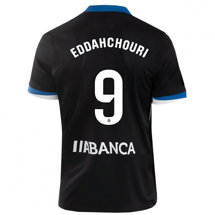 Danxen Uomo Maglia Zakaria Eddahchouri #9 Nero Blu Bianco Kit Gara Away 2026/27 Maglietta