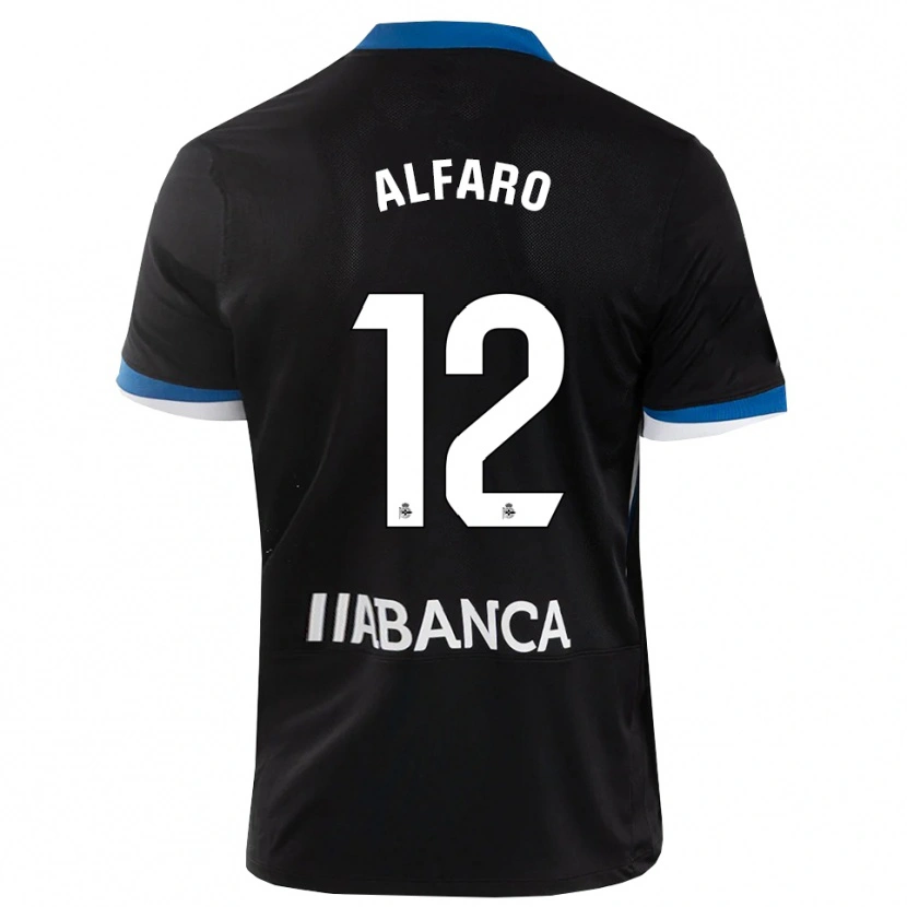 Danxen Uomo Maglia Alejandro Alfaro #12 Nero Blu Bianco Kit Gara Away 2026/27 Maglietta