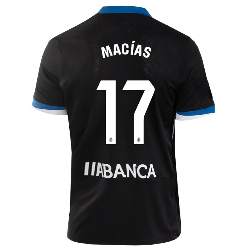 Danxen Uomo Maglia Luisao Macías #17 Nero Blu Bianco Kit Gara Away 2026/27 Maglietta