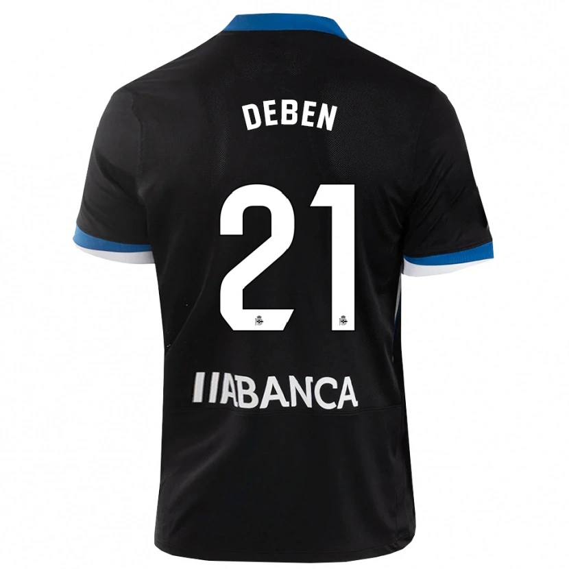 Danxen Uomo Maglia Sara Debén #21 Nero Blu Bianco Kit Gara Away 2026/27 Maglietta