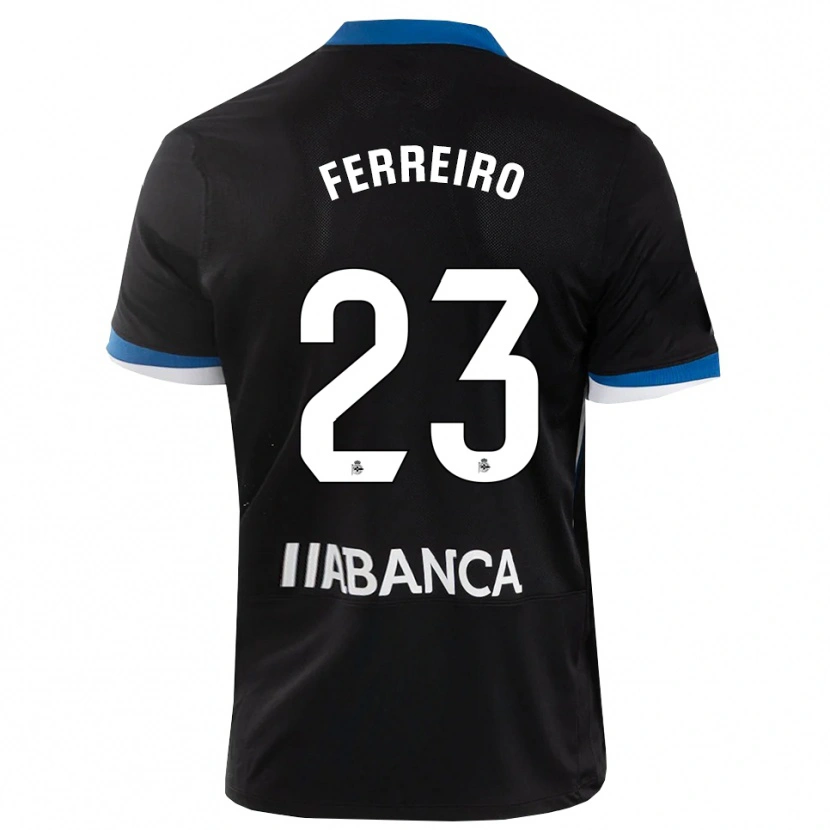 Danxen Uomo Maglia Manu Ferreiro #23 Nero Blu Bianco Kit Gara Away 2026/27 Maglietta