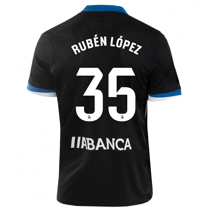 Danxen Uomo Maglia Rubén López #35 Nero Blu Bianco Kit Gara Away 2026/27 Maglietta