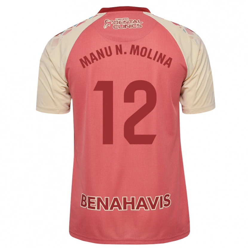 Danxen Uomo Maglia Manu Molina #12 Rosa Chiaro Rosso Blu Kit Gara Away 2026/27 Maglietta