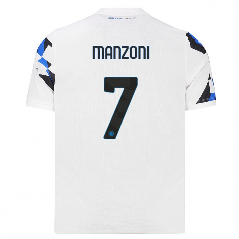 Danxen Uomo Maglia Alberto Manzoni #7 Bianco Rosso Blu Kit Gara Away 2026/27 Maglietta
