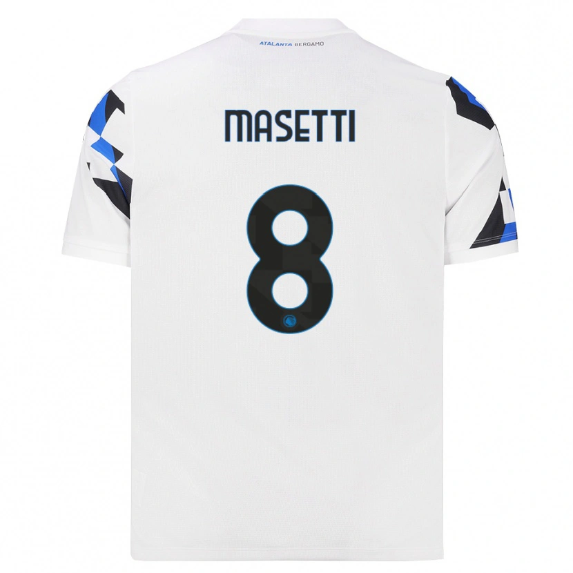 Danxen Uomo Maglia Francesco Masetti #8 Bianco Rosso Blu Kit Gara Away 2026/27 Maglietta