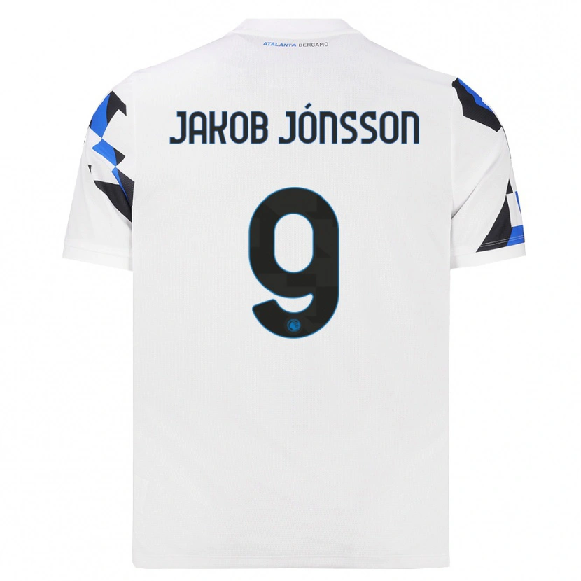 Danxen Uomo Maglia Birkir Jakob Jónsson #9 Bianco Rosso Blu Kit Gara Away 2026/27 Maglietta