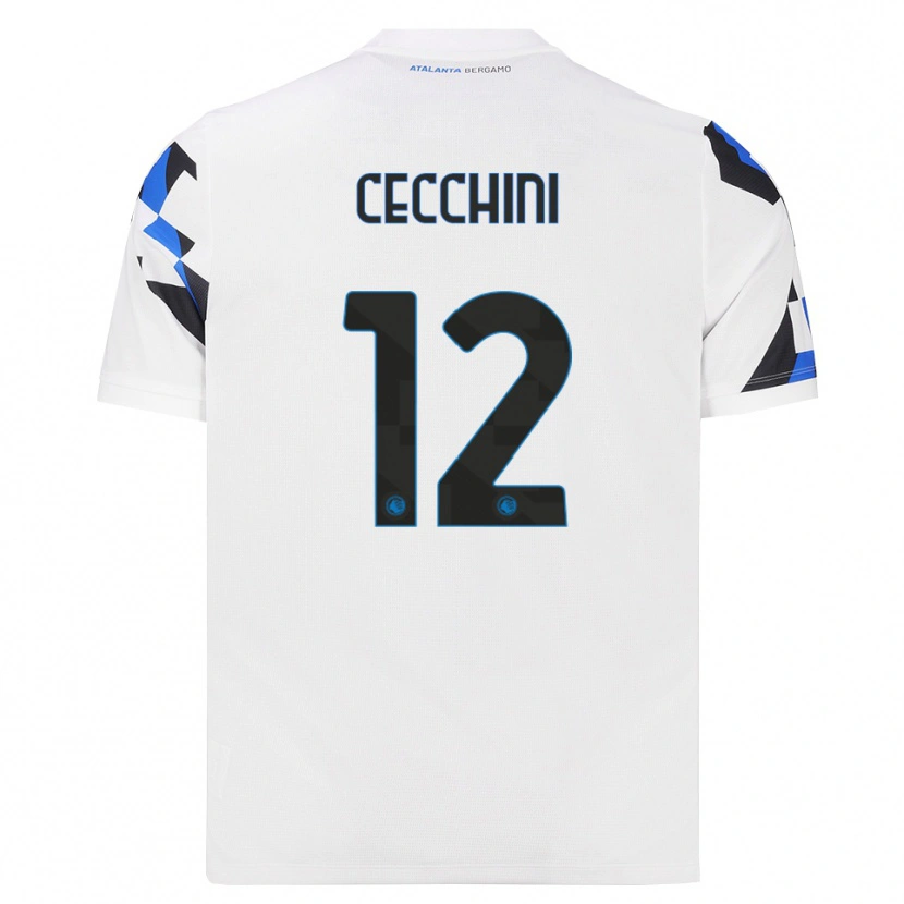 Danxen Uomo Maglia Filippo Cecchini #12 Bianco Rosso Blu Kit Gara Away 2026/27 Maglietta