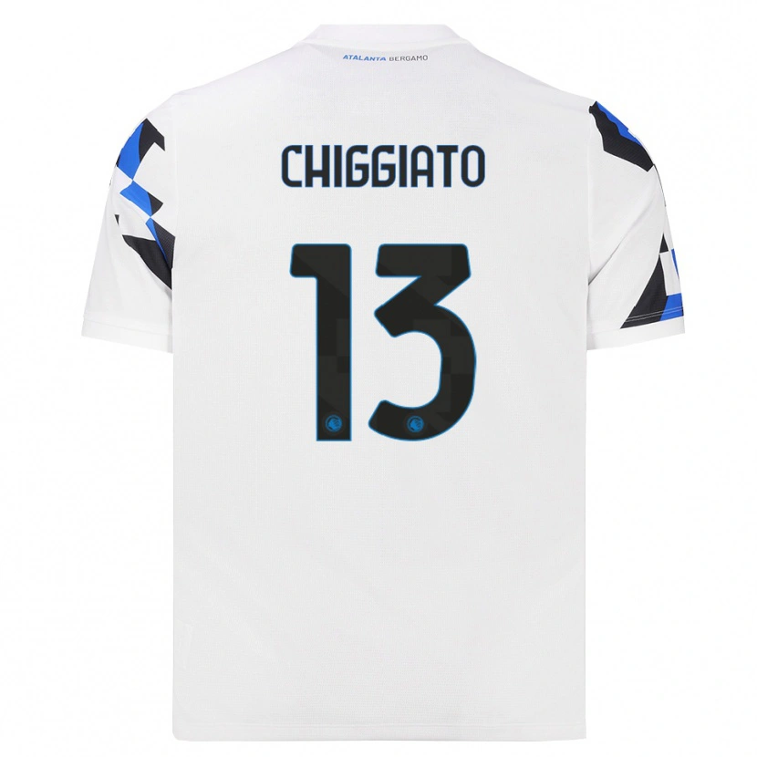 Danxen Uomo Maglia Gabriele Chiggiato #13 Bianco Rosso Blu Kit Gara Away 2026/27 Maglietta