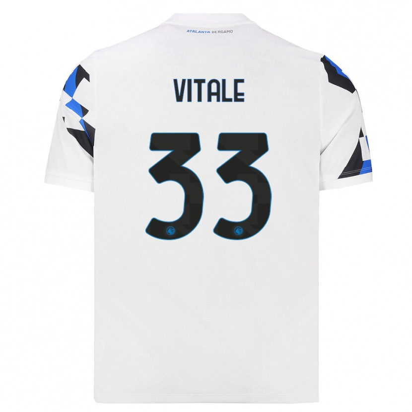Danxen Uomo Maglia Francesca Vitale #33 Bianco Rosso Blu Kit Gara Away 2026/27 Maglietta