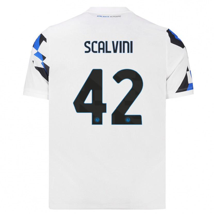 Danxen Uomo Maglia Giorgio Scalvini #42 Bianco Rosso Blu Kit Gara Away 2026/27 Maglietta