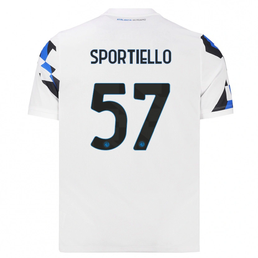 Danxen Uomo Maglia Marco Sportiello #57 Bianco Rosso Blu Kit Gara Away 2026/27 Maglietta