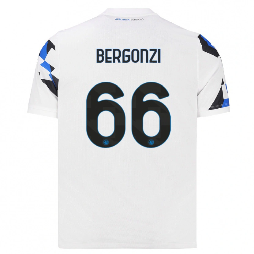 Danxen Uomo Maglia Federico Bergonzi #66 Bianco Rosso Blu Kit Gara Away 2026/27 Maglietta