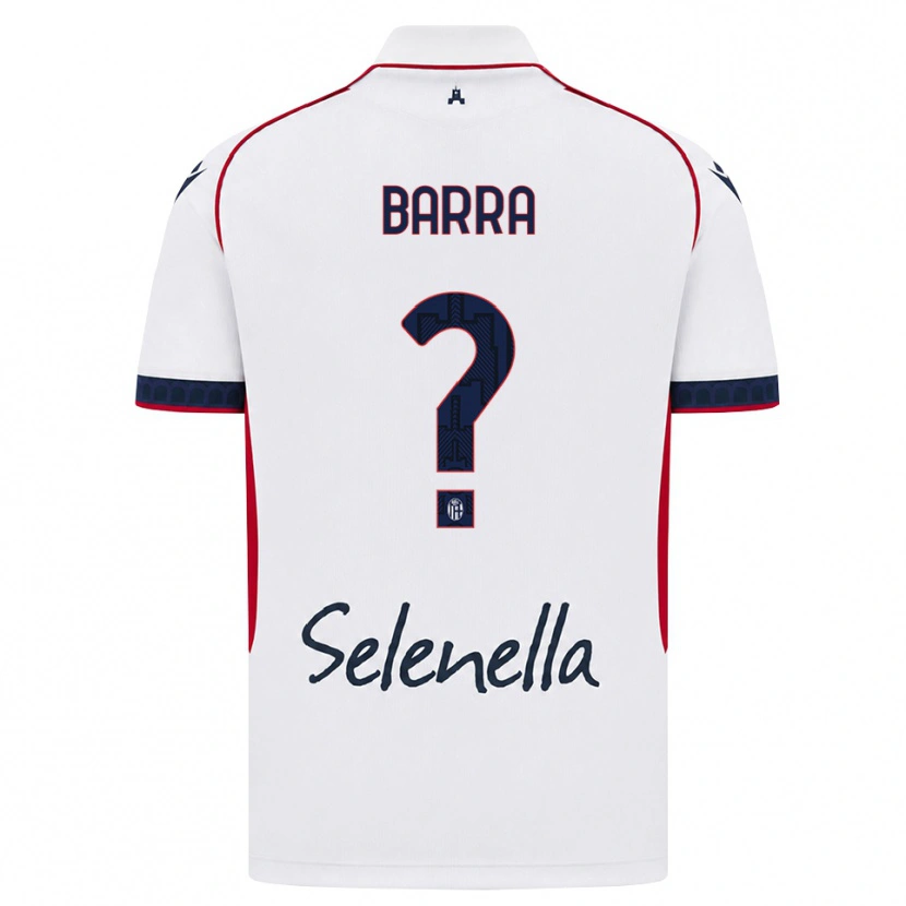 Danxen Uomo Maglia Edoardo Barra #0 Bianco Rosso Blu Reale Kit Gara Away 2026/27 Maglietta