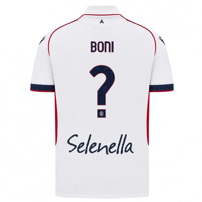Danxen Uomo Maglia Mattia Boni #0 Bianco Rosso Blu Reale Kit Gara Away 2026/27 Maglietta